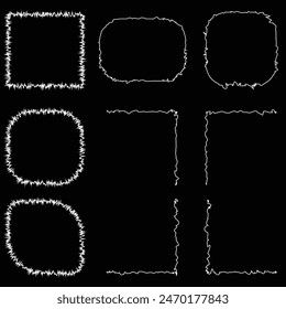 Pieces of torn note paper different shapes isolated background realistic vector illustration. torn paper frames with rough edges vector set. Eps10.