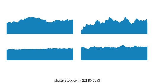 Pieces of torn, ripped blue paper on white background. Vector illustration