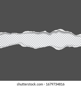 Trozos de papel negro horizontal desgarrado y desgarrado con sombra suave están en el fondo cuadrado del texto. Ilustración del vector