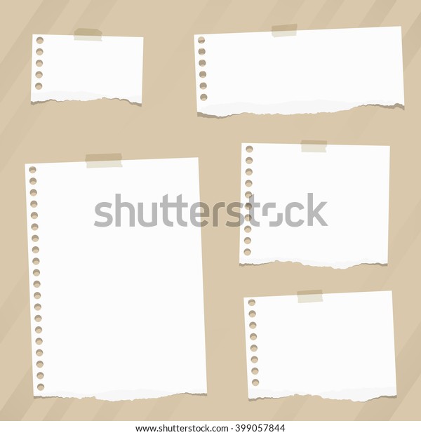 Pieces Torn White Blank Notebook Paper Stock Vector (Royalty Free ...