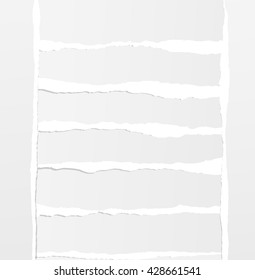 Pieces of torn white blank paper are stuck on background
