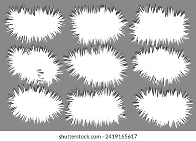 Pieces of torn white note paper different shapes isolated on gray background realistic vector illustration, Notepad torn paper for message note, page or banner and cardboard blank ripped piece strips