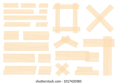 Pieces of transparent adhesive tape, sticky tape, vector eps10 illustration