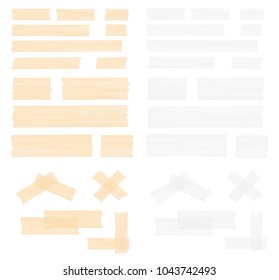 Pieces of transparent adhesive tape, sticky tape, vector eps10 illustration