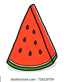 pieces of watermelon / cartoon vector and illustration, hand drawn style, isolated on white background.