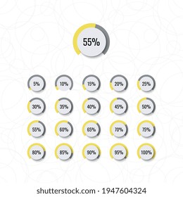 Plantilla de infografía de Piechart en un fondo blanco. Visualización moderna de datos empresariales con cuadros de texto. Ilustración vectorial fácil de editar y personalizar. Eps 10