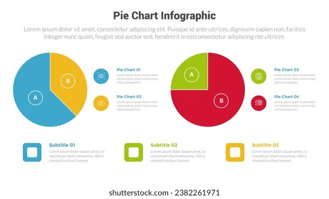 piechart or pie chart diagram infographics template diagram with 2 point with piechart comparison data design for slide presentation