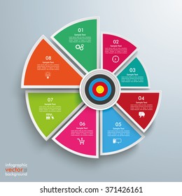 Piechart with target on the gray background. Eps 10 vector file.