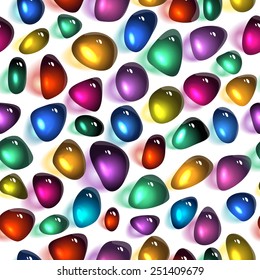 Pied jewels seamless pattern. Colored cabochons. Vector