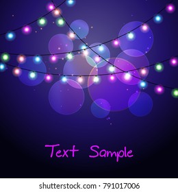 Pied Shine Flare Flash Festive Garlands - Vector Celebratory Radiant Decoration
