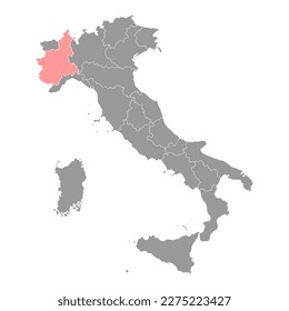 Piedmont Map. Region of Italy. Vector illustration.