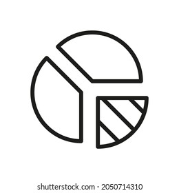 Pie-Graph. Bildbezogenes Vektorzeilensymbol 