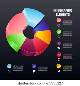 Pie-infographics for business, workflow layout, diagram, annual report, web design and etc. Vector Illustration
