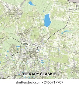 Piekary Śląskie, Polonia mapa poster art