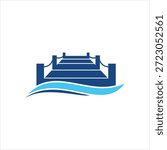 pier beach dock concept logo design vector template