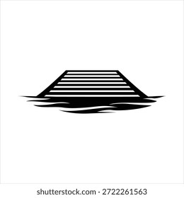 Plantilla de Vector de diseño de logotipo de concepto de muelle de playa