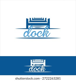 pier beach dock conceito logotipo design vetor template