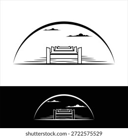 pier beach dock concept logo design vector template