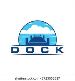 pier beach dock concept logo design vector template