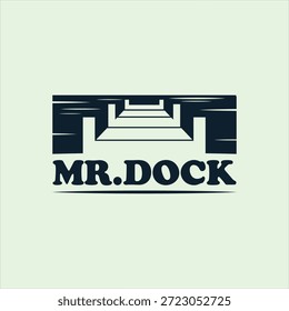 pier beach dock concept logo design vector template