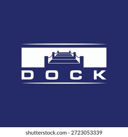 pier beach dock conceito logotipo design vetor template