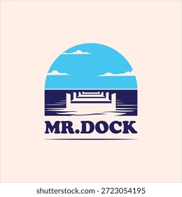 pier beach dock concept logo design vector template