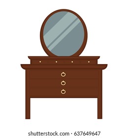 Pier glass with lot of drawers and round mirror