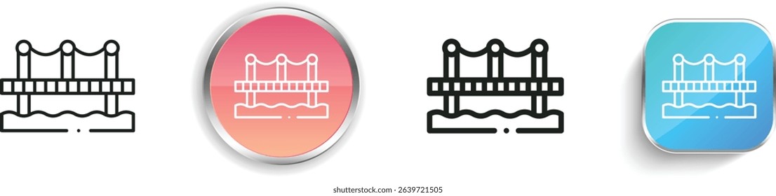 pier icon. Thin Linear, Regular and Button Style Design Isolated On White Background