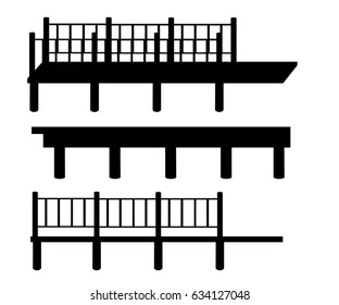 Pier is an illustration of piers in silhouette, in black and white lines.