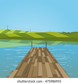 pier on the lake.