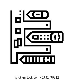 pier of port line icon vector. pier of port sign. isolated contour symbol black illustration