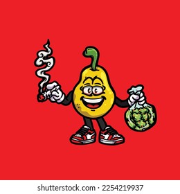 pier vector smoking joint hold nug weed cartoon