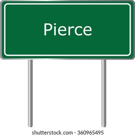 Pierce , Colorado,  road sign green vector illustration, road table, USA city