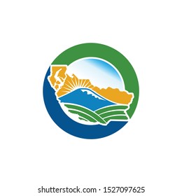 Pierce County Logo. Map Symbol. Landscape Icon. Vector Illustration.