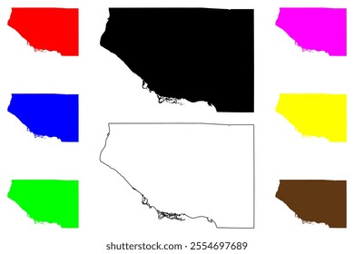 Pierce County, State of Wisconsin (U.S. county, United States of America, US) map vector illustration, scribble sketch map