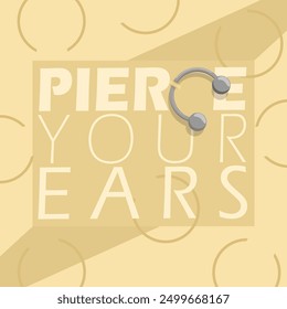 Pierce Your Ears Day event banner. A silver pierced earring with bold text on light cream background to celebrate on September 2nd