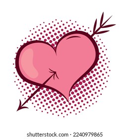 pierced heart with arrow valentines day