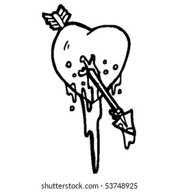 dibujo de corazón perforado