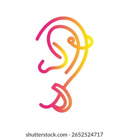 Piercing ícone de vetor de ilustração de gradiente de cor que pode facilmente modificar ou editar 