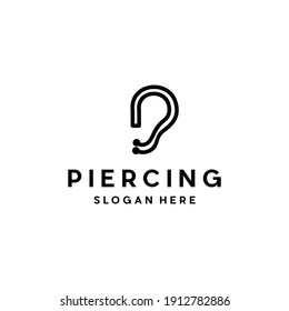 Piercing Ear Line Logo Design