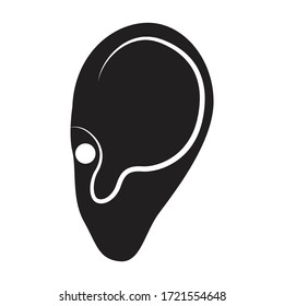 Piercing of ear vector icon.Black vector icon isolated on white background piercing of ear .