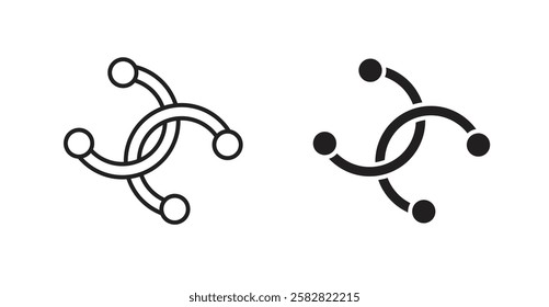 Piercing filled and outlined icons vectors on white background