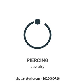 Piercing glyph icon vector on white background. Flat vector piercing icon symbol sign from modern jewelry collection for mobile concept and web apps design.