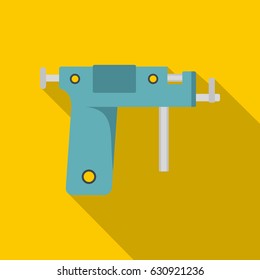 Piercing gun icon. Flat illustration of piercing gun vector icon for web on yellow background