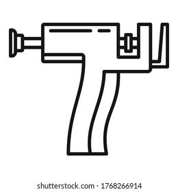 Piercing gun icon. Outline piercing gun vector icon for web design isolated on white background