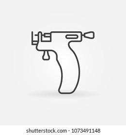 Piercing gun vector icon or symbol in thin line style