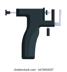 Piercing del icono del vector del arma.Icono del vector del dibujo aislado en la perforación de fondo blanco de la pistola.