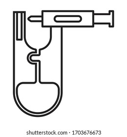 Piercing del icono del vector de pistola.Icono del vector de contorno aislado en el trasvase de fondo blanco de la pistola.