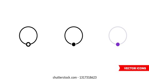 Piercing icon of 3 types: color, black and white, outline. Isolated vector sign symbol.