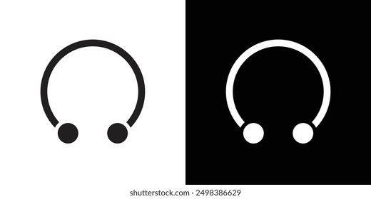 Piercing icon flat line symbol set.